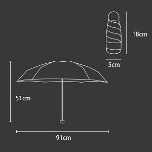Large Capsule Umbrella –Travel Friendly